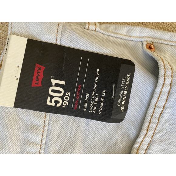 Levi’s Premium 501 '90s Jeans 100% Cotton Denim Button fly 31x32 NWT - Picture 11 of 16